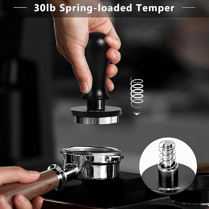 58mm Espresso Tamper, Spring Loaded Coffee Tamper Tool, Stainless Steel Calibrated Espresso press Tool for Breville Series 58mm Portafilter Basket, Barista Coffee Accessories