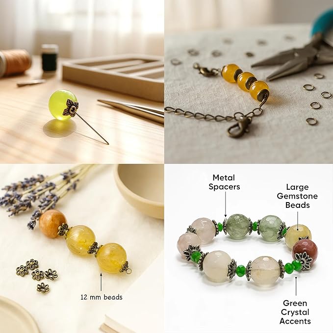 Antique Brass Spacer Bead Caps Set – 600Pcs Mixed Tibetan & Bali Style Beads Caps for Jewelry Making | Fits 8–14mm Beads | Silver, Brass & Copper Metal Bead Caps for Bracelets, Necklaces, Earrings