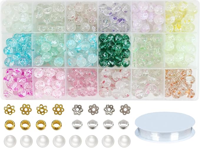 Pamir Tong 10mm Colored Glass Beads for Jewelry Making-700pcs Round Smooth Beads Spacer Bracelet Loose Beads Accessories for Making Earring, Necklaces, DIY Crafts & Gifts #366