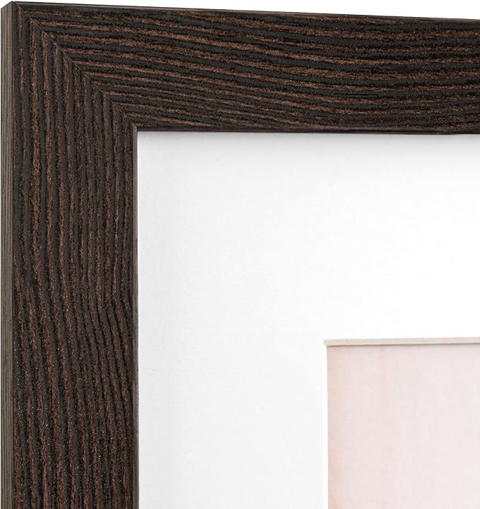 8x10 Picture Frame with Mat for 5x7 Set of 4, Distressed Black Wood Grain 8 x 10 Gallery Wall Picture Frames for Tabletop or Wall Mounting(4 Pack, Black)