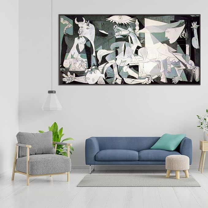Pablo Picasso Canvas Wall Art Guernica Poster Abstract Art Cubism Painting Famous Oil Painting Print Modern Home Decor Suitable for Bedroom Living Room Office Wall Decor Unframed(12x24in/30x60cm)