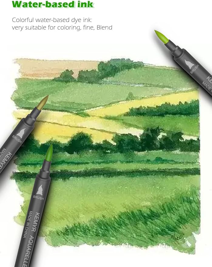 Markers for Adult Coloring Books: 120 Color Dual Tip Fine & Brush Pens - Water-Based Coloring Marker for Adults Drawing Sketching Bullet Journal Writing Lettering No bleeding