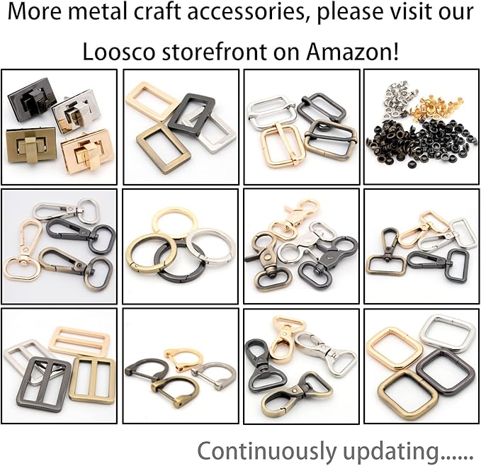 O Ring Spring, 10 PCS Opening Snap Trigger Clip Buckle Charm Purse Making (Brushed Brass,1")