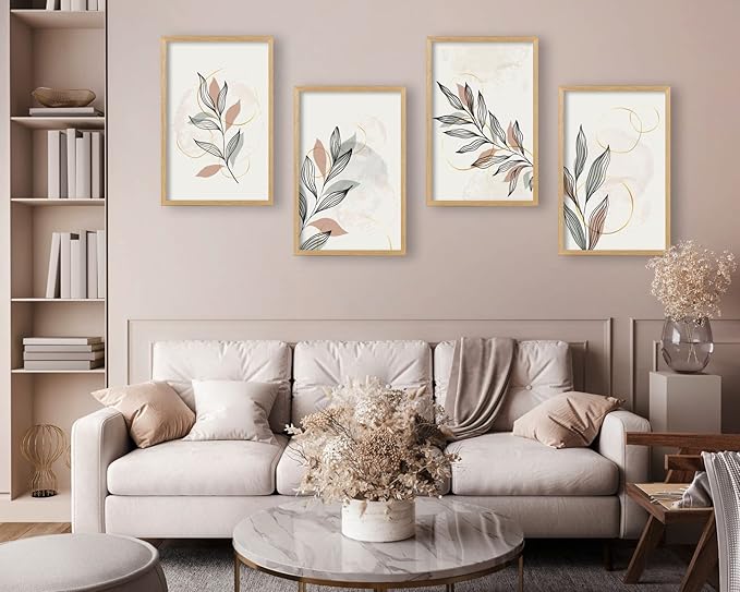 Yaetm 11x17 Wood Picture Frames Set of 4, Natural Solid Oak Wood Frame 11x17 for Poster and Wall Gallery, Wall Mount (4 pack, Oak)