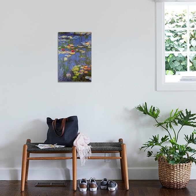 ART.COM Stretched Canvas Print Water Lilies No. 3 by Claude Monet, 16" x 24"