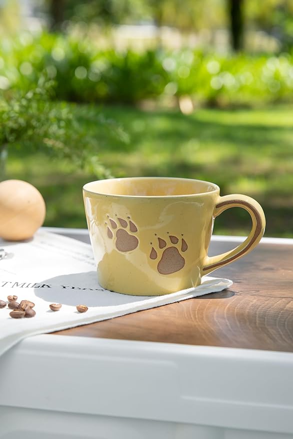 DIHOclub Lion Coffee Mug Ceramic 3D Wild Animal Inside Cup,Cute Cartoon Handmade Figurine Mugs,Holiday and Birthday Gift for Coffee Milk Tea Lovers,12 OZ (Yellow Lion)