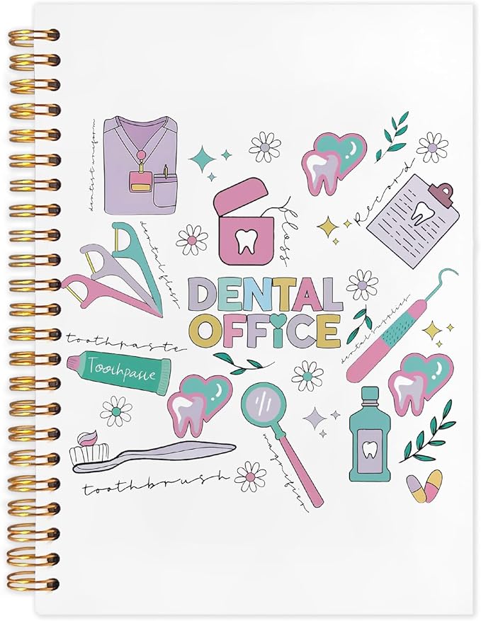 WUCHJ Dentist Gifts Notebook, Dental Hygienist Assistant Gifts Journal, Dental Doodle Spiral Notebook Journal for Note Taking, Dentist Office Supplies, 5.5x8.3 Inch