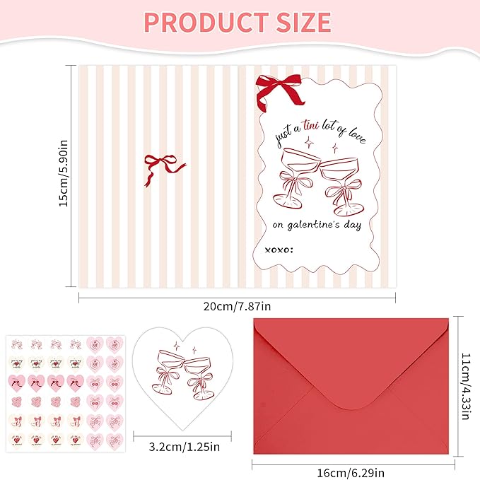 Galentines Day Cards Set for Girls, 36 Pcs Aesthetic Galentine’s Day Cards with Envelopes and Heart Stickers, Cute Galentine Gifts for Friends Girl Groups Classroom Exchange