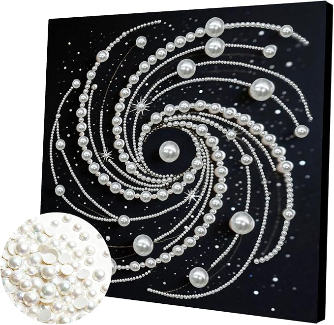 DIY Pearl Painting Kit with Wooden Frame, 3D Plastic Pearl Gemstone Ocean Art Craft for Adults Beginners, Diamond Art Kits for Adults, Home Wall Decor Ready Gift for Women(Vortex)(30 * 30cm)