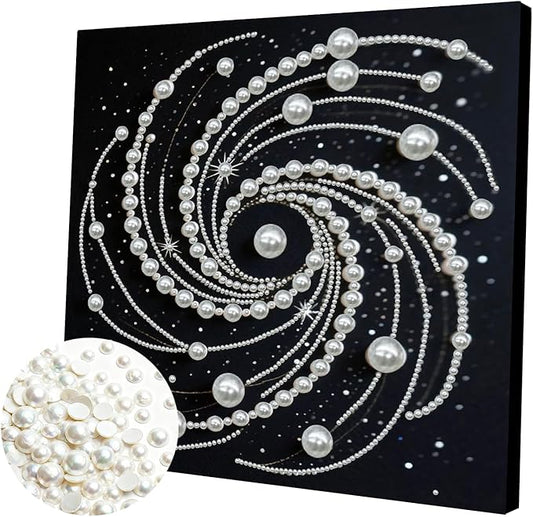 DIY Pearl Painting Kit with Wooden Frame, 3D Plastic Pearl Gemstone Ocean Art Craft for Adults Beginners, Diamond Art Kits for Adults, Home Wall Decor Ready Gift for Women(Vortex)(30 * 30cm)