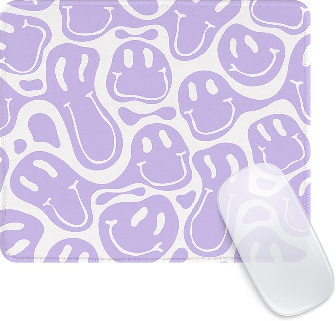 Seorsok Square Mouse Pad Cute Retro Smiley Hippie,Office Home Personalized Premium-Textured Mouse Mat Design,Waterproof Mousepad,Non-Slip Rubber Base Computer Mouse Pads for Wireless Mouse