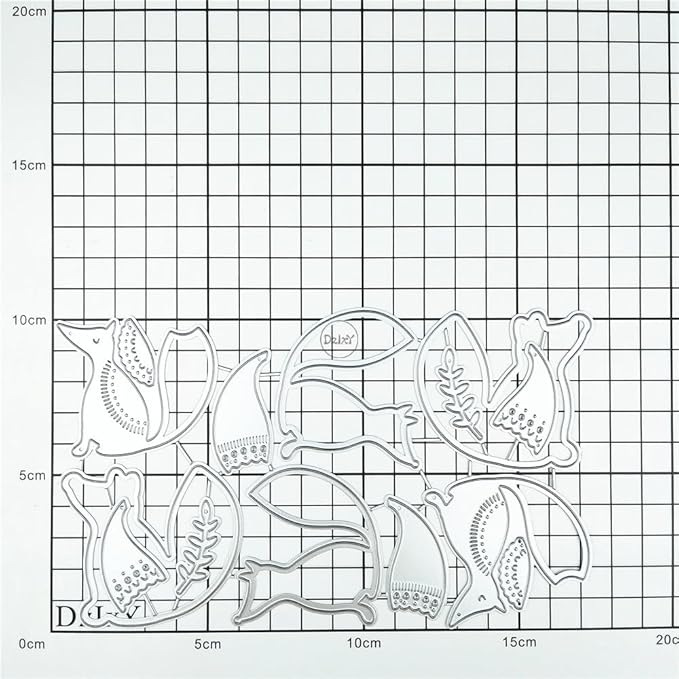 DzIxY Shadow Patchwork Animal Fox Leaves Metal Cutting Dies for Card Making Kit Embossing Paper Die Cuts Set Scrapbook Stencils Supplies Machine Templates