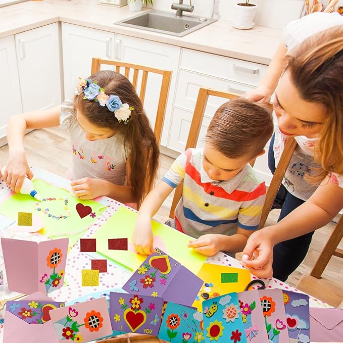 EAJASUCE 6 Set Card Making Kit, Greeting Card Making Kits, Craft DIY Handmade Card Making Supplies Thank You Cards Art Crafts for Kids Christmas Birthday