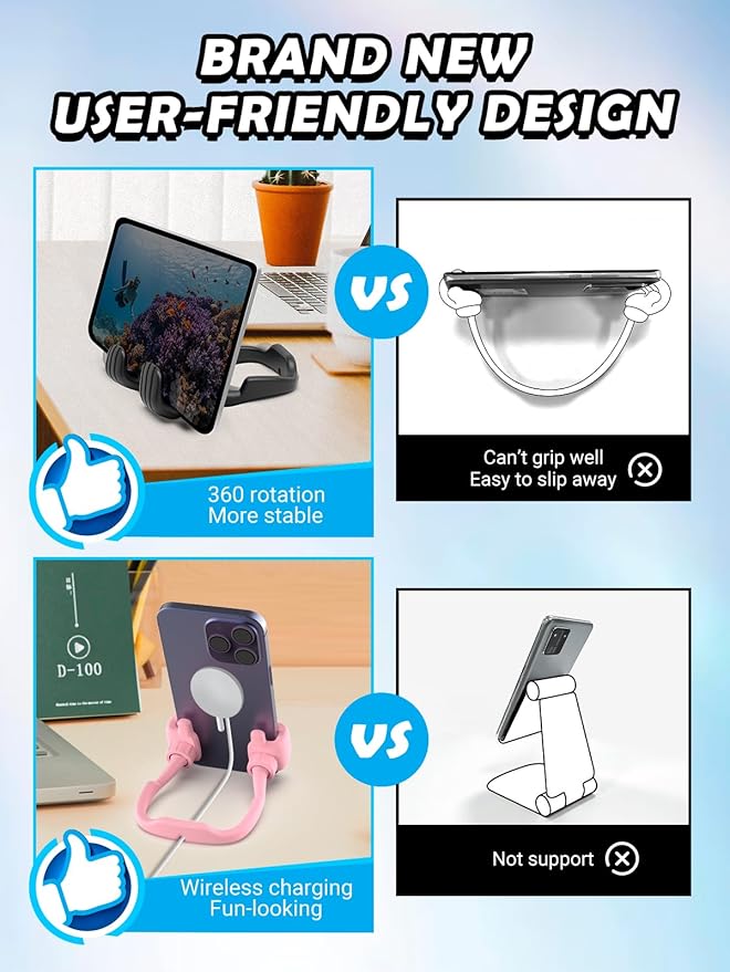 Stocking Stuffers for Teens Girls Boys Adults Cell Phone Stand: UPGRADE Adjustable Thumbs Up Lazy Phone Holder for Desk Cool Gadgets Fun Birthday Gift Ideas for Kids Teenager Women Gifts for Christmas