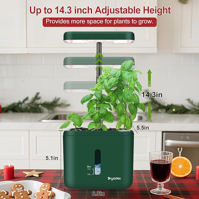 Christmas 2-Pack Indoor Planting System Smart Soil Growing Kit with 17-W LED Grow Light Automatic Timed Watering Planters Gift for Friends/Women (No Seeds&Soil)