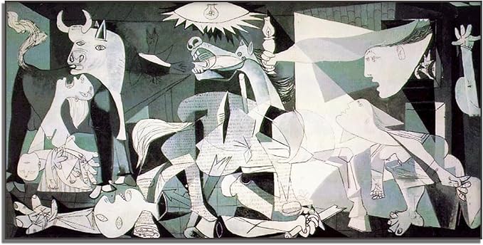 Pablo Picasso Canvas Wall Art Guernica Poster Abstract Art Cubism Painting Famous Oil Painting Print Modern Home Decor Suitable for Bedroom Living Room Office Wall Decor Unframed(20x40in/50x100cm)