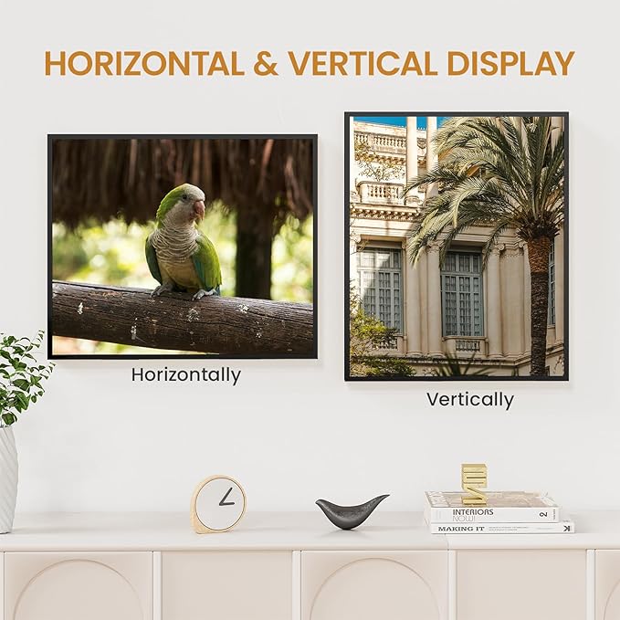 15x18 Aluminum Metal Picture Frame with Tempered Glass,Black Photo Frame 15x18 for Wall Gallery Poster Puzzles Artwork Frame 15 x 18 to Wall Mount Horizontal or Vertical