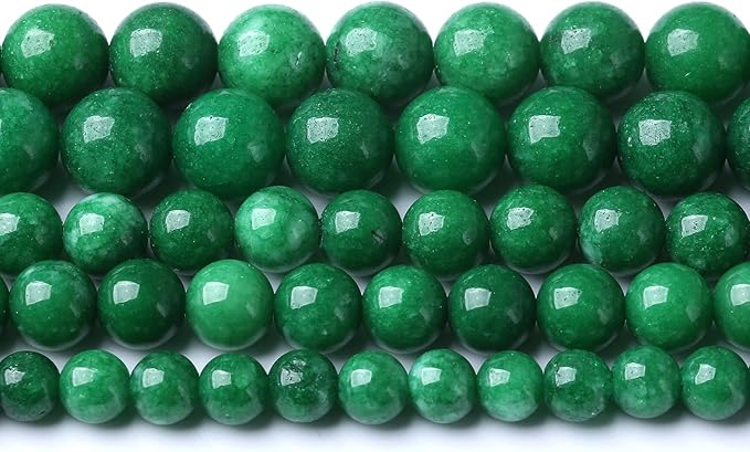8mm 45pcs Natural Green Cloud Jades Beads Round Loose Gemstone Crystal Energy Healing Power Stone Beads for Jewelry Making DIY Bracelet (8mm, Green Cloud Jades)