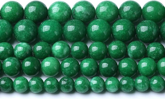 32pcs 12mm Natural Green Cloud Jades Beads Round Loose Gemstone Crystal Energy Healing Power Stone Beads for Jewelry Making DIY Bracelet (12mm, Green Cloud Jades)