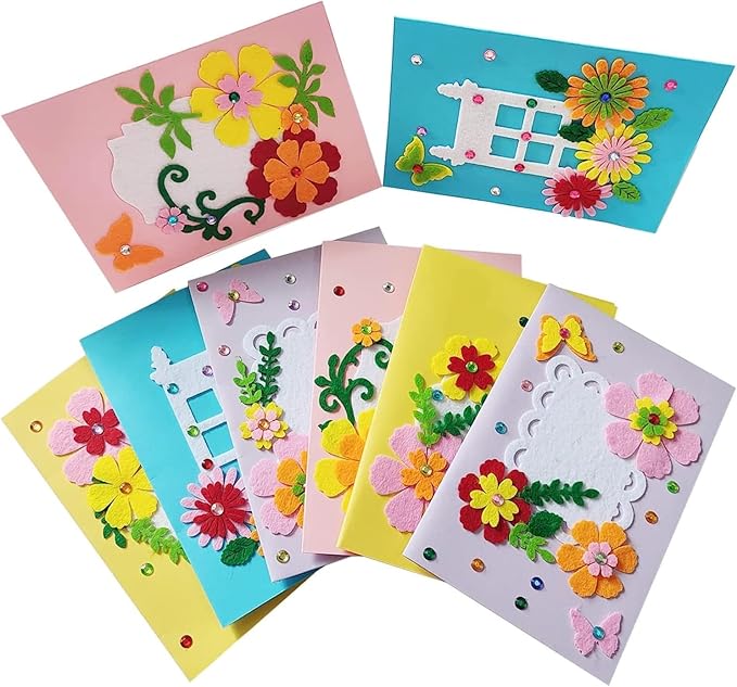 EAJASUCE 8 Set Card Making Kit, Greeting Card Making Kits, Craft DIY Handmade Card Making Supplies Thank You Cards Art Crafts for Kids Christmas Birthday
