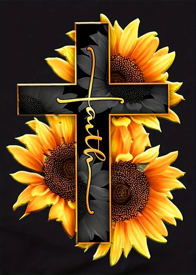 GXGLLPZBY 5D Diamond Painting Kit for Adults Beginners,DIY Cross Sunflower Paint by Diamond Art Kits,Suitability Friends Full Round Drill Diamonds Dots Gem Art,Home Wall Decor 11.8x15.8 Inch
