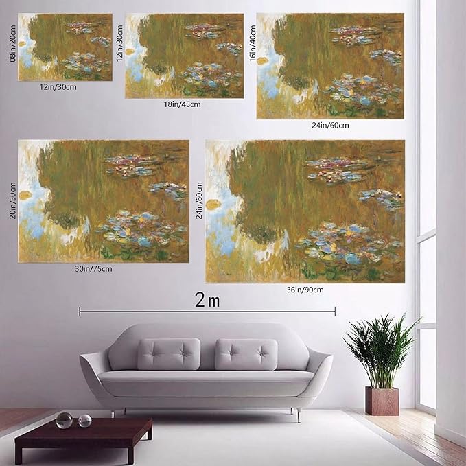 CFIOZYOS 40+ Monet Famous Print Posters The Water Lily Pond by Claude Monet Impressionism Canvas Art Poster And Wall Art Picture Print Modern Family Bedroom Decor Posters Unframe 20×30inch(50×75cm)