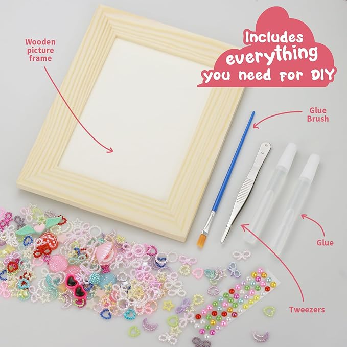 DIY Picture Frame Craft Kit for Kids - Crafts for Girls 8-12, Tween Girls Gifts 10-12, Mosaic Kids Arts and Crafts Ages 6-8
