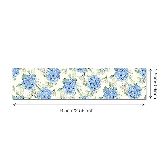 Hydrangea Washi Tape 12 Rolls Blue Hydrangea Tape Masking Decorative Blue Flower Washi Tape for DIY Craft Gift Wrapping Handbook Sticker Scrapbook Journaling Party Favor