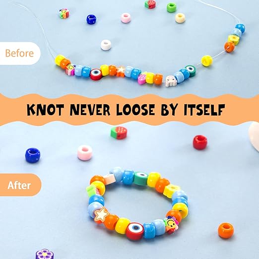3 Pcs Bracelet String Elastic String Kont Fixing Drip, Jewelry Glue for Elastic String, Keep Stretch String Braclet for Clay Beads Bracelets, Jewelry Making Supplies, Jewelry Making Kit