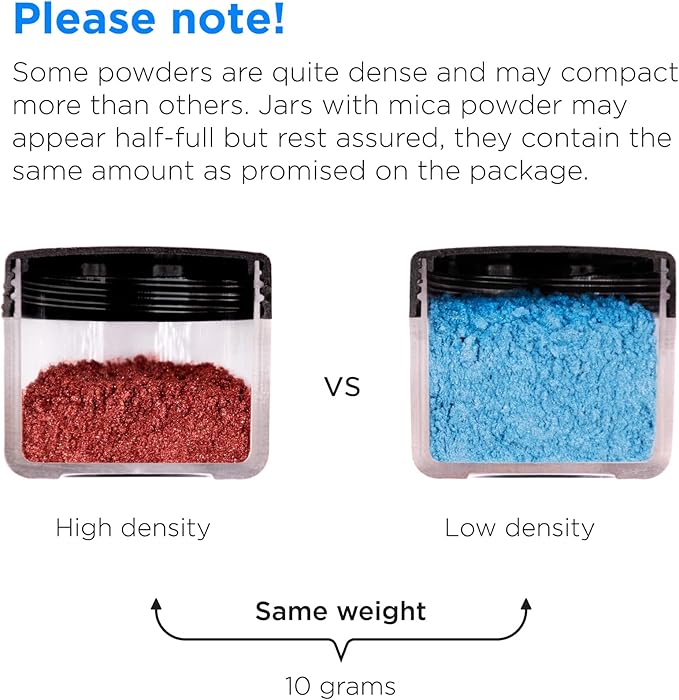 Rolio Mica Powder Pearlescent Color Pigment - 12 Jars for Resin Epoxy, Soap Making, Nail Polish, Lip Gloss, Eye Shadow, Bath Bomb, Slime & Candle - 10g Each (Tropical Sunset)