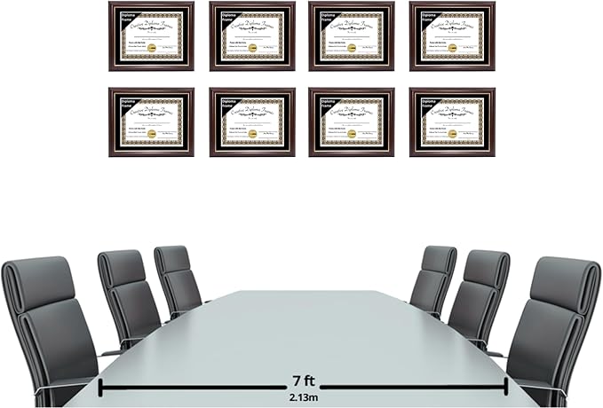 Creative Picture Frames 9x14 Mahogany Gold Rim Diploma Frame with Black Mat Glass Easel and Installed Wall Hangers | Frame Holds 12x16 Media without Mat