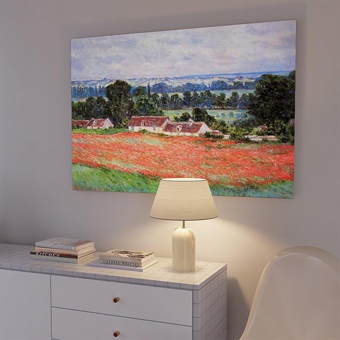 CFIOZYOS 40+ Monet Famous Print Posters Poppy Field at Giverny by Claude Monet Impressionism Art Wall Decoration Poster Family Bar Restaurant Garage Cafe Art Print Gift Frame 20×30inch(50×75cm)