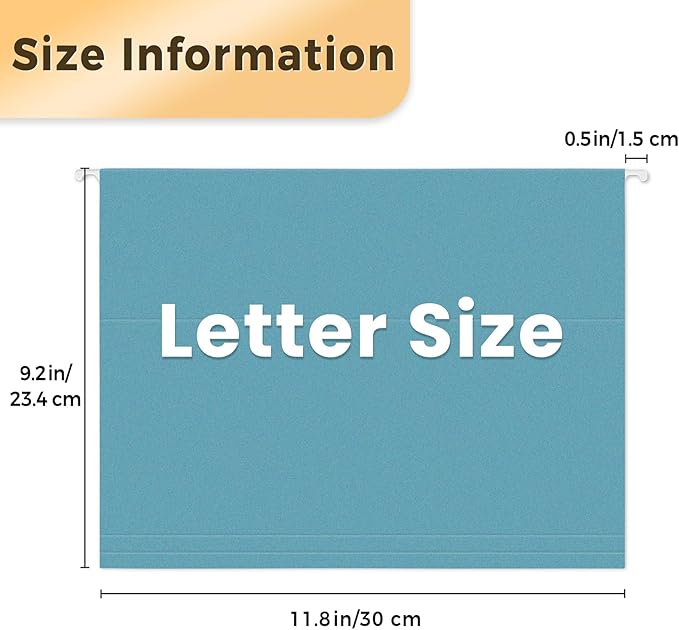 SUNEE Hanging File Folders, 50 Pack Letter Size Hanging File Folders with 1/5-cut Tabs, Stay Organized for Your Home and Office Bulk File, Documents and Paper,5 Retro Colors