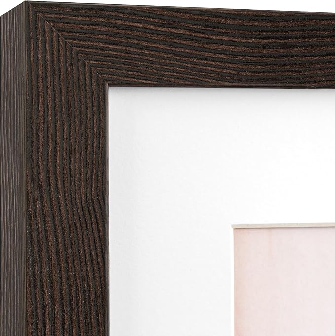 20x24 Picture Frame with Mat for 16x20 Set of 3, Distressed Black Wood Grain 20x24 Frame for Wall Mounting (3 Pack, Black)