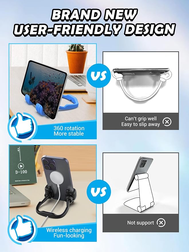 Stocking Stuffers for Teens Boys Girls Adults Cell Phone Stand Patented 2 Pack Thumbs Up Lazy Phone Holder for iPhone Cellphone Stand for Desk Fun Birthday Gifts for Kids Men Women Wife