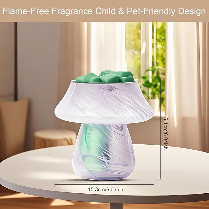Electric Mushroom Wax Melt Warmer, Flameless 3-in-1 Cute Wax Warmer for Scented Wax Candle Lamp Essential Oil Burner Diffuser Decor Candle Warmer Lamp for Home Office Gifts & Decor