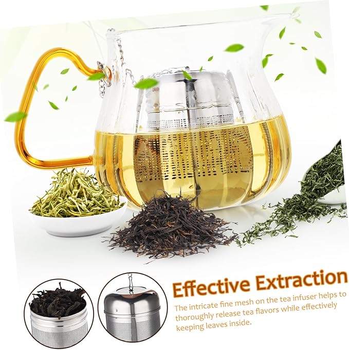 4pcs Stainless Steel Tea Infuser Basket with Chain Fine Mesh Tea Strainer Multi-use Steeper for Spices and Seasonings