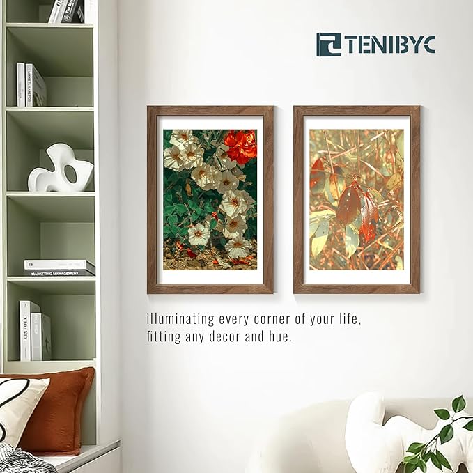 Picture Frame 4 Pack - Solid Wood Poster Photo Frame - Woodgrain Series - Room, Office, Gallery, Studio Display - Wall Hanging