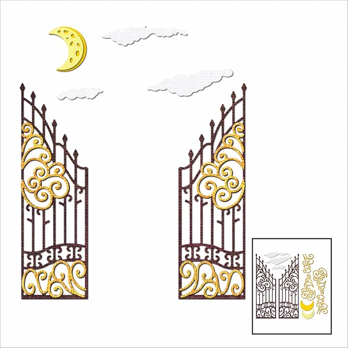 Duty Guards Soldiers Iron Fence Gate Metal Cutting Dies for Card Making, Paper Embossing Die Cuts Kit Templates, Storage Pockets Supplies, Photo Frame Album DIY Scrapbooking Stencils Sets