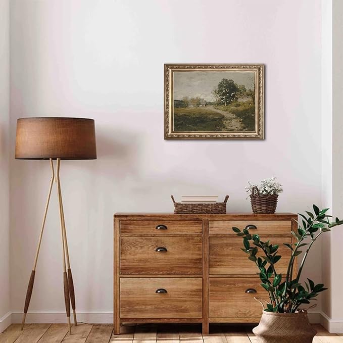 uniro Farmhouse Rustic Canvas Prints - Vintage Oil Painting Art Pictures for Bedroom Bathroom Decor (8" x 10" - UNFRAMED)