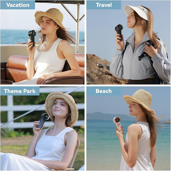 Mini Turbo Jet Fan: Portable Small Pocket Handheld Personal Rechargeable Battery Operated USB Charger Keeping Cool In Hot Weather For Travel Beach(purple)