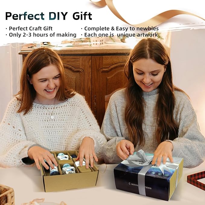 iLAND Crafts for Teens Adults Women Sea Resin Arts Kit for Beginners Beach Crafting Project DIY Costal Decor Making Set Craft Kit for Teens 14-16 Girls Crafty Gifts for Women Christmas Gift Romantic