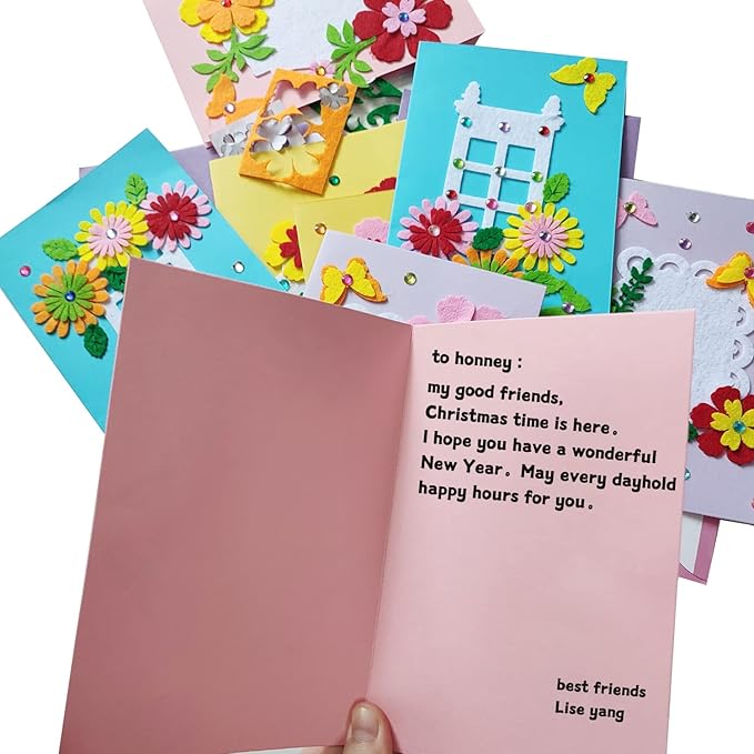 EAJASUCE 8 Set Card Making Kit, Greeting Card Making Kits, Craft DIY Handmade Card Making Supplies Thank You Cards Art Crafts for Kids Christmas Birthday