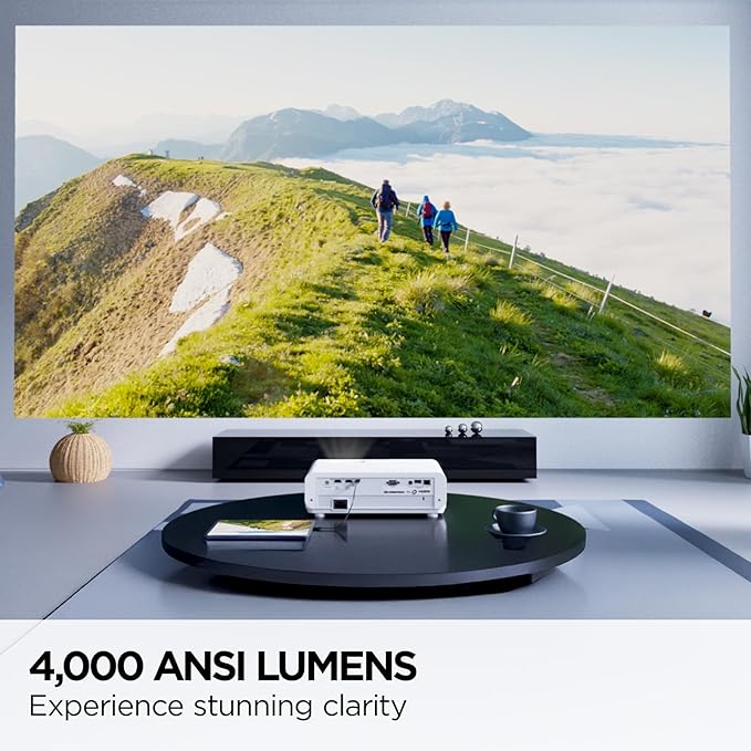 ViewSonic PX749-4K UHD 4K Gaming Projector Designed for Xbox with 4.2ms Response Time, 4000 ANSI Lumens, H/V Keystone, 1.3x Optical Zoom, and USB C for Home Theater