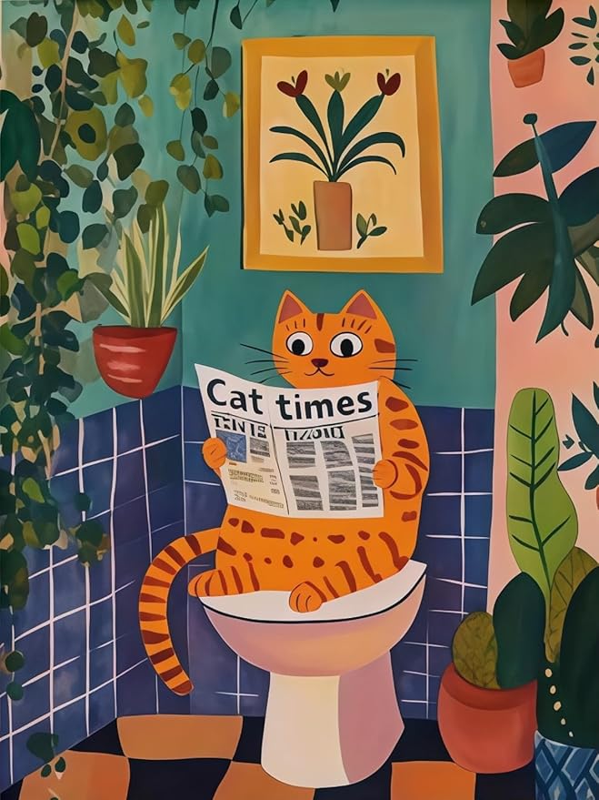 CSZPPQAF Animals Paint by Numbers for Adults Beginner, Cats Paint by Number Kits on Canvas, DIY Acrylic Oil Painting by Numbers for Home Wall Decor 12X16inch