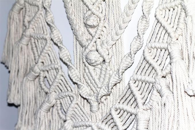 BMIDRUT Macrame Woven Wall Hanging Tapestry Boho Wall Art Handmade Macrame Tapestry for Wedding Bedroom Living Room Background Wall 17x30 Inch