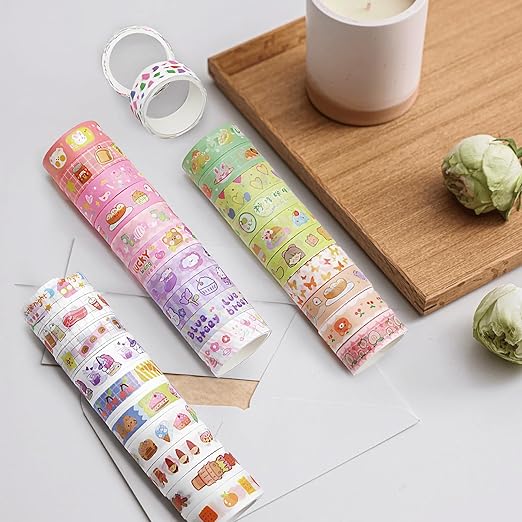 Decorative Washi Tape Set, 15mm Width, 60 Rolls, Colorful Craft Tape for Scrapbooking and DIY