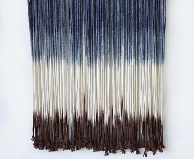 Macrame Wall Hanging Dip-Dye Wall Decor 15''W*43''L Boho Handmade Fiber Wall Art Decor for Nursery Bedroom Living Room