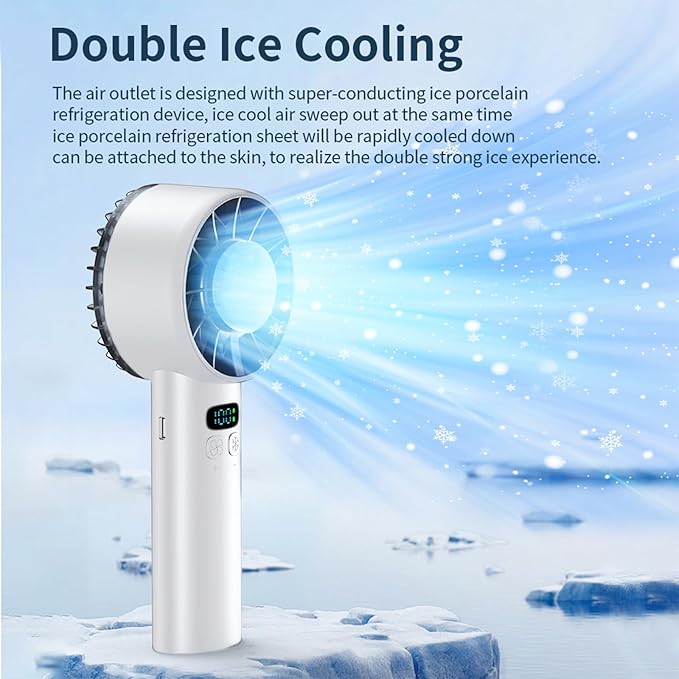 Portable Handheld Mini Turbo Jet Fan - USB Rechargeable with 12-16 Working Hours & Built - in Power Bank, Ideal for Outdoor/Travel/Vacation/Concerts