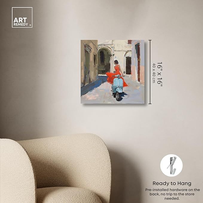 Art Remedy Venice Visits Canvas Classic Landscape Art, Gallery Wrapped, 16" x 16"